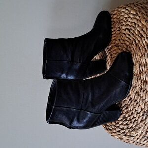 RAG & BONE Womens Newbury Black Leather Ankle Booties‎ EU38/US7.5